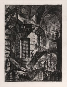 De ronde toren, plaat 3 uit Carceri d door Giovanni Battista Piranesi