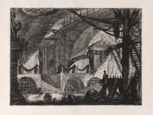 De zaagbok, plaat 12 uit Carceri d door Giovanni Battista Piranesi