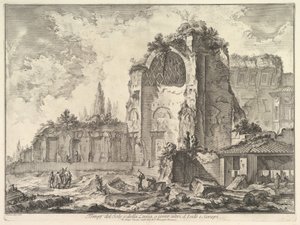 De Tempel van Venus en Roma ten onrechte Tempel van Sol en Luna genoemd, ca. 1759 door Giovanni Battista Piranesi