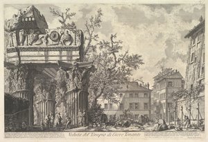 De Tempel van Vespian Veduta del Tempio di giove Tonante door Giovanni Battista Piranesi