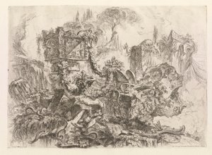 Het graf van Nero, uit Grotteschi (Grotesken) door Giovanni Battista Piranesi