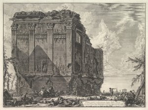 De zogenaamde Tempel van Salus, op de weg naar Albano door Giovanni Battista Piranesi