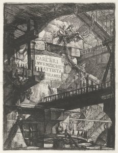 Titelprent met gezicht in kerker door Giovanni Battista Piranesi