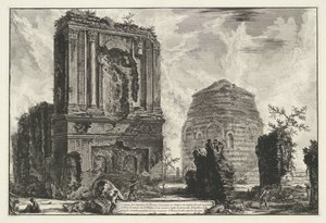 Tombes van Licinianus Piso en de Cornelius familie langs de Via Appia door Giovanni Battista Piranesi