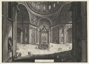 Transept van de Sint-Pietersbasiliek te Vaticaanstad door Giovanni Battista Piranesi
