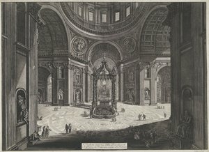 Transept van de Sint-Pietersbasiliek te Vaticaanstad door Giovanni Battista Piranesi