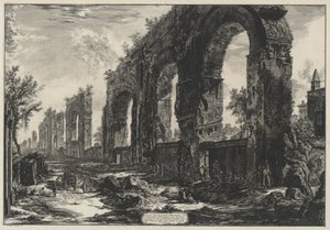 Overblijfselen van de Neronische aquaducten (uit: Vedute di Roma) door Giovanni Battista Piranesi