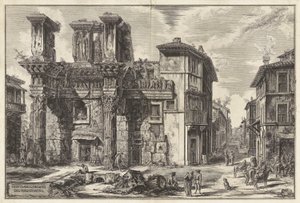 Veduta degli avanzi del Foro di Nerva (Uitzicht op de overblijfselen van het Forum van Nerva), uit Vedute di Roma (Gezichten van Rome) door Giovanni Battista Piranesi