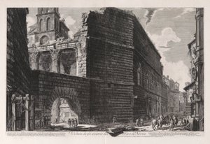 Veduta degli avanzi del Foro di Nerva (Uitzicht op de overblijfselen van het Forum van Nerva), uit Vedute di Roma (Gezichten van Rome)