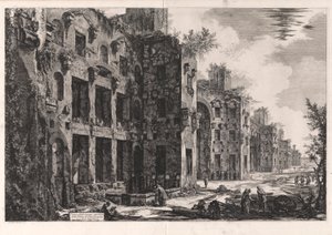 Uitzicht op de Bovenste Overblijfselen van de Baden van Diocletianus bij Santa Maria degli Angeli [interieur van het Frigidarium: zuidmuur], uit Vedute di Roma (Gezichten van Rome) door Giovanni Battista Piranesi