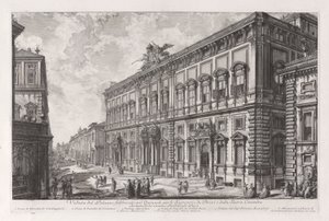 Veduta del Palazzo fabbricato sul Quirinale per le Segreteria de Brevi et della Sacra Consulta (Uitzicht op het Palazzo Gebouwd op het Quirinaal voor de Secretaris van de Brieven en de Heilige Raad), uit Vedute di Roma door Giovanni Battista Piranesi