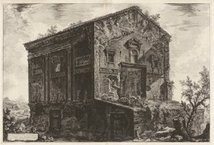 Gezicht op de Tempel van de Camenen omgeven door een bos in de Egeria-vallei door Giovanni Battista Piranesi
