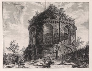Uitzicht op de zogenaamde Tempel van de Hoest aan de Via Tiburtina, een mijl van Tivoli, uit Vedute di Roma (Gezichten van Rome) door Giovanni Battista Piranesi