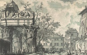 Veduta del Tempio di Giove Tonante door Giovanni Battista Piranesi