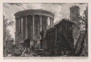 Veduta del tempio della Sibilla in Tivoli (Uitzicht op de Tempel van de Sibyl in Tivoli), uit Vedute di Roma (Gezichten van Rome)