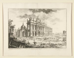Veduta della Basilica di S. Giovanni Laterano (Gezicht op de Basiliek van S. Giovanni Laterano), uit Vedute di Roma door Giovanni Battista Piranesi