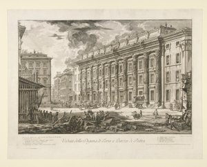 Uitzicht op het Douanehuis op Piazza di Pietra, uit Vedute di Roma door Giovanni Battista Piranesi