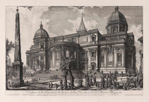 Veduta della Facciata di dietro della Basilica di S. Maria Maggiore, uit Vedute di Roma door Giovanni Battista Piranesi