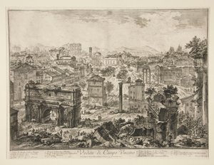 Veduta di Campo Vaccino (Uitzicht op de Campo Vaccino), uit Vedute di Roma door Giovanni Battista Piranesi