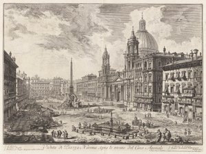 Veduta di Piazza Navona sopra le rovine del Circo Agonale (Zicht op de Piazza Navona boven de Ruïnes van het Circus van Domitianus), uit Vedute di Roma (Zichten van Rome)