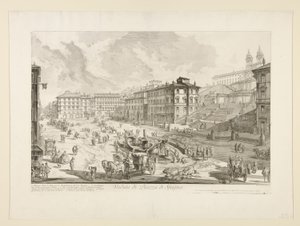 Veduta di Piazza di Spagna, uit Vedute di Roma door Giovanni Battista Piranesi