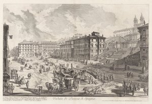 Veduta di Piazza di Spagna (Uitzicht op het Piazza di Spagna), uit Vedute di Roma (Gezichten van Rome) door Giovanni Battista Piranesi