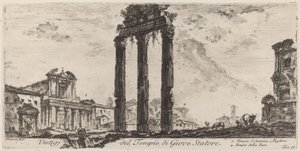 Overblijfselen van de tempel van Jupiter Stator door Giovanni Battista Piranesi