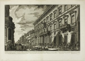 Uitzicht langs de Via del Corso van het Palazzo dell