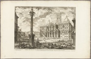 Zicht op de Basiliek van S. Maria Maggiore met zijn Twee Flankerende Vleugels, uit Zichten van Rome door Giovanni Battista Piranesi