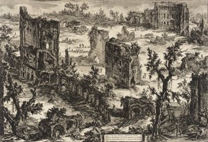 Uitzicht op de Thermen van Titus, ca. 1775 door Giovanni Battista Piranesi