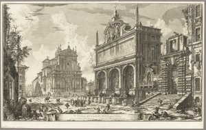 Uitzicht op de bron van de Acqua Felice, uit Uitzichten van Rome