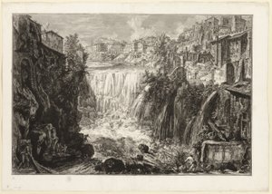 Uitzicht op de Grote Waterval in Tivoli, uit Zichten van Rome