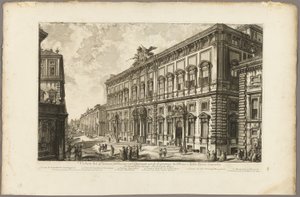 Uitzicht op het Palazzo della Consulta op de Quirinal met het pauselijke secretariaat, uit 