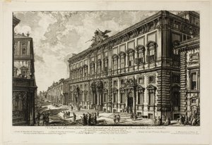 Uitzicht op het Palazzo della Consulta op de Quirinal met het Pauselijk Secretariaat, uit Zichten op Rome
