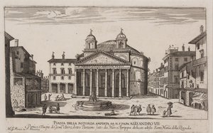 Uitzicht op het Pantheon, c.1778-92 (ets) door Giovanni Battista Piranesi