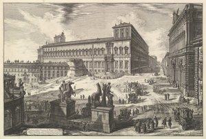 Uitzicht op de Piazza di Monte Cavallo, uit Vedute di Roma, ca. 1773