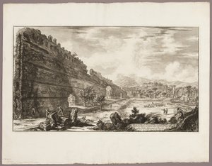 Gezicht op de overblijfselen van het Praetoriaanse Fort [de Poecile], Hadrianus