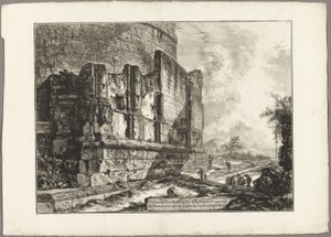Uitzicht op de Resten van het Graf van de Plautii aan de Via Tiburtina, nabij de Ponte Lugano, twee mijl van Tivoli, uit Zichten van Rome door Giovanni Battista Piranesi