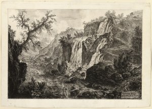Uitzicht op de Kleine Waterval en Stroomversnellingen, Tivoli, uit Zichten van Rome