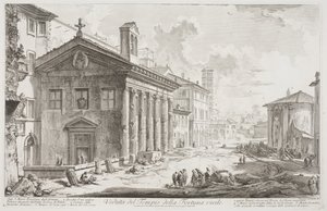 Uitzicht op de Tempel van Fortuna Virilis, nu de Armeense kerk van S. Maria Egizziaca