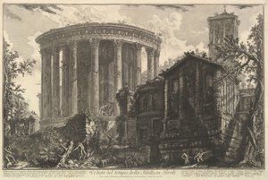 Uitzicht op de Tempel van de Sibylle in Tivoli, uit Vedute di Roma