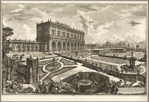 Uitzicht op de Villa van Zijne Eminentie Kardinaal Alessandro Albani, buiten Porta Salaria, uit Zichten van Rome door Giovanni Battista Piranesi