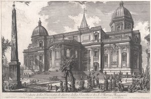Uitzicht op de achteringang van de Basiliek van S. Maria Maggiore door Giovanni Battista Piranesi