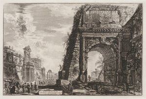 Gezichten op Rome: De Boog van Titus door Giovanni Battista Piranesi