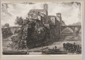 Gezichten van Rome: Het Isola Tiberina, 1775
