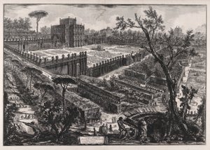 Villa Pamphilj buiten de Porta San Pancrazio, uit Vedute di Roma door Giovanni Battista Piranesi
