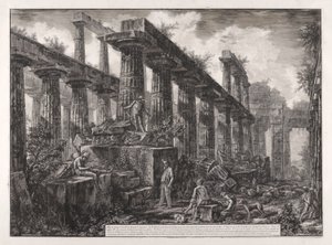 Vue des restes de la celle du Temple de Neptune (Zicht op de overblijfselen van de Cella van de Tempel van Neptunus), uit Différentes vues de