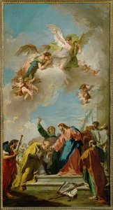Christus overhandigt de sleutels aan Petrus ... door Giovanni Battista Pittoni