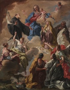 Heiligen Presenteren een Vrome Vrouw aan de Maagd en Kind door Giovanni Battista Pittoni