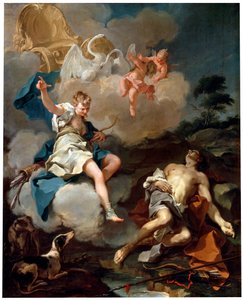 Diana en Endymion, 1723 door Giovanni Battista Pittoni the Younger
